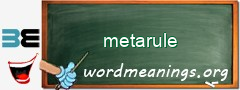 WordMeaning blackboard for metarule